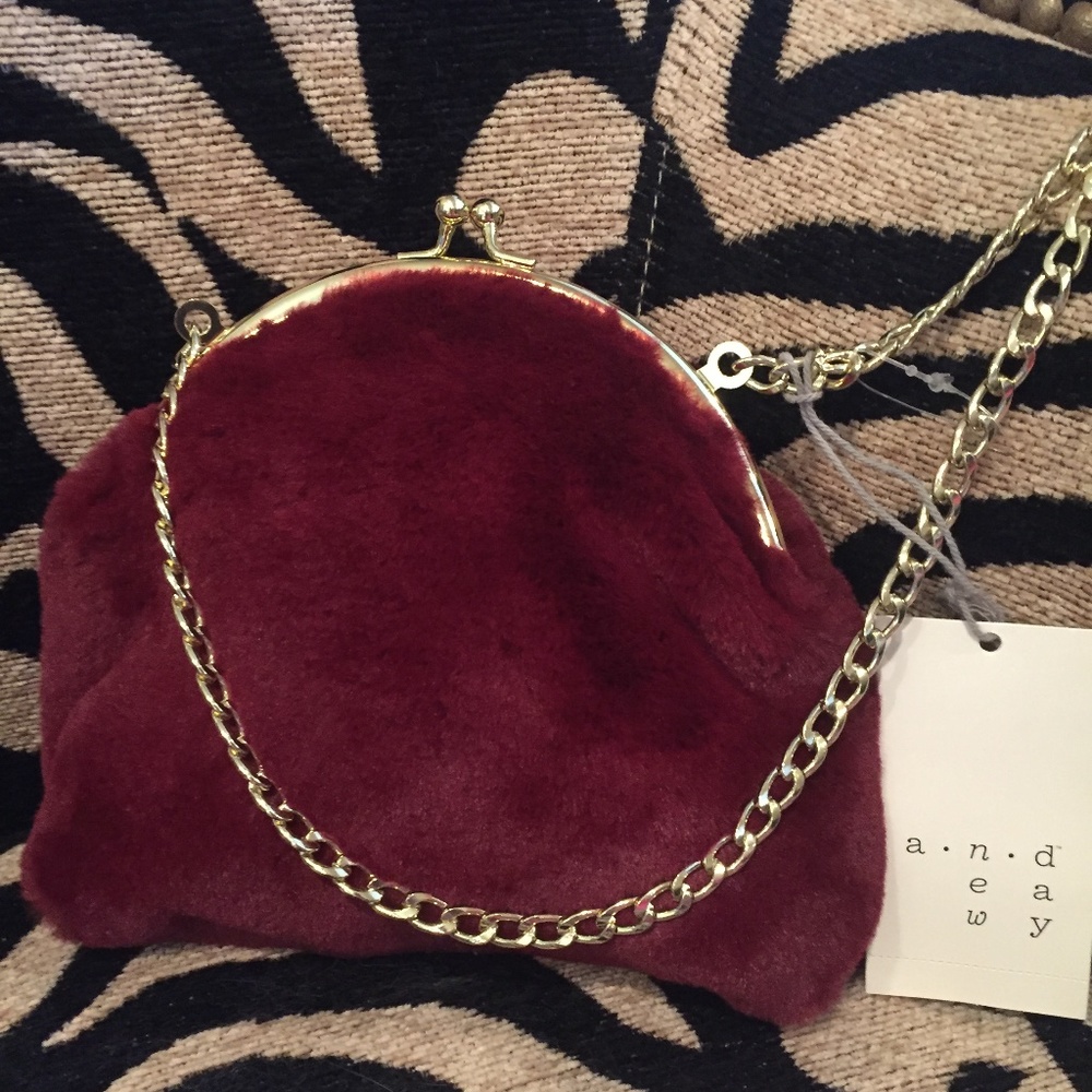 BRAND NEW Burgundy Velvet Mini Bag
